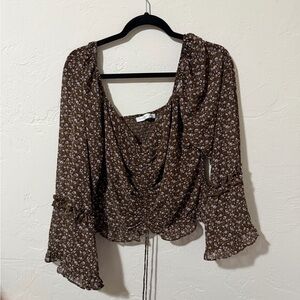 Altar'd State Brown Floral Top